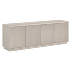 Hudson&Canal - Meuble TV Hanson pour téléviseurs jusqu'à 75" - Blanc aulne-Comprend quatre portes avec armoires fermées et 4 étagères pour un grand espace de rangement
