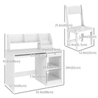 Qaba - Ensemble bureau et chaise pour enfants avec étagères de rangement - Blanc-Plusieurs espaces de rangement pour ranger des fournitures artistiques, des jouets ou des jeux 