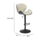 Zuo - Meyane Tabouret de bar - Gris-Garantie limitée de 3 ans
