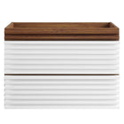 Modway - Render Fixation murale de 30" Armoire de toilette de salle de bain (lavabo non inclus) - Noyer blanc-Vanité moderne du milieu du siècle