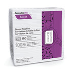 Cascades Pro Select 1-épaisseur pliure 1/8 serviettes de table à dîner - Blanc - Pacquet de 150 - Boîte de 20-Emballé dans un emballage en poly pratique pour un stockage et une hygiène optimaux
