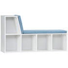 HOMCOM - Bibliothèque avec coin lecture - bleu-5 compartiments ouverts pour organiser vos objets de manière ordonnée 