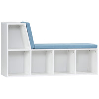 HOMCOM - Bibliothèque avec coin lecture - bleu-5 compartiments ouverts pour organiser vos objets de manière ordonnée 