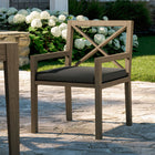 Modway - Northlake Terrasse extérieure Teck Fauteuil à manger, Gris silex-Coussin résistant aux intempéries