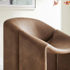 Modway - Vivi Cuir végane Chaise d’accent - Brown-Cadre métallique tubulaire