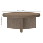 Hudson&Canal - Table basse ron Holm 91 cm de largeur - Chêne gris vieilli-9