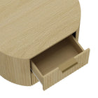 Manhattan Comfort - Table de nuit moderne Olivia 67 cm, chêne naturel et or-Conçu avec du bois massif lisse, des coins arrondis et une silhouette minimaliste pour une allure à la fois moderne et classique