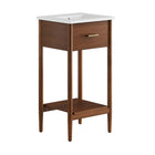 Modway - Zaire 18" Vanette de salle de bain - Blanc noyer-MDF et caoutchouc
