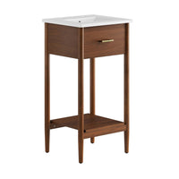 Modway - Zaire 18" Vanette de salle de bain - Blanc noyer-MDF et caoutchouc