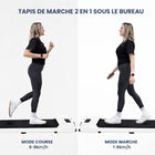 MotionGrey - Tapis de marche - Tapis roulant cardio portable sous bureau - Blanc-Suivez le temps, la distance, la vitesse, les pas et les calories sur l’écran LED, avec télécommande pour un réglage facile