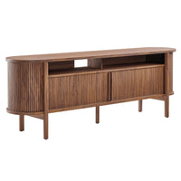 Modway - Cadence 71 po courbé Meuble TV, Noyer-Bois, panneau de particules, MDF
