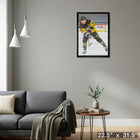Kris Letang Pittsburgh Penguins Shooting sur toile - Toile encadree - 22" x 31"-Prêt à accrocher - livré entièrement assemblé