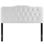 Modway - Annabel Touffe de diamant Performance Velvet Tête de lit King, Blanc-Hauteur ajustable de 45 » à 52,5 »