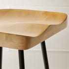 Modway - Concord Dos sans dos Tabourets de bar - Chêne - Ensemble de 2-Pieds métalliques revêtus de poudre