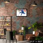 Quinn Hughes Vancouver Canucks Shooting sur toile - Toile encadree - 31" x 22"-Sous licence officielle de la LNH et de l'AJLNH