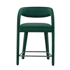 Modway - Pinnacle Performance Velvet Tabouret de comptoir - Vert Noir - Ensemble de 2-8
