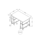Monarch Specialties - 7522 Bureau 48 po L - Noir/Metal Noir-Dimensions du produit: 47,25 pouces L x 23,75 pouces P x 30 pouces H