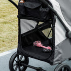 PawHut - Poussette pliable pour animaux de compagnie pour chiens petits, moyens et grands, jusqu’à 66 lb - gris foncé-Conduite en douceur grâce aux grandes roues et au cadre amortisseur 