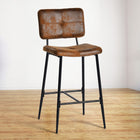 Homy Casa - Tabourets de Bar Industriels 26" avec Tissu Suédine Vintage et Cadre Métallique Noir - Paquet de 4-Assise confortable: Dossier incurvé ergonomique et siège rembourré pour un confort optimal.