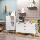 HOMCOM - Buffet 47,2 po L avec rangement - blanc-La structure en MDF et en métal garantit durabilité et facilité d’entretien 
