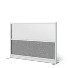 Luxor - Mur modulaire 70 x 48 - Cadre gris large, fenêtre givrée, PET gris frais-Crée une intimité semi-permanente dans les espaces partagés