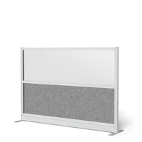 Luxor - Mur modulaire 70 x 48 - Cadre gris large, fenêtre givrée, PET gris frais-Crée une intimité semi-permanente dans les espaces partagés