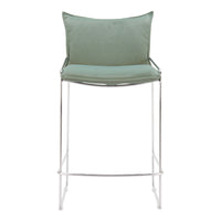 Zuo - Pola Tabouret de comptoir - Vert-Tissu en polyester effet lin confortable