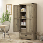 HOMCOM - Armoire de rangement de cuisine haute 69 po avec étagères ajustables - gris-Le design anti-basculement assure une sécurité renforcée 