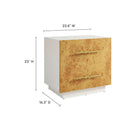 Modway - Abel 2 tiroirs Burl Wood Table de chevet, Burl blanc blanchi-Stratifié de bois de burl