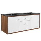 Modway - Transmit 48" Vanité de salle de bain murale - Noir noyer-Assemblée requise