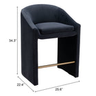 Zuo - Emas Tabouret de comptoir - Midnight Gris-8