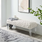 Modway - Prologue Tissé Performance Velvet Ottoman - Blanc-Pieds en acrylique