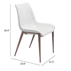 Zuo - Magnus Chaise de salle à manger - Blanc/Noyer - Ensemble de 2-6