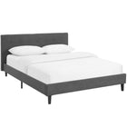 Modway - Linnea Tissu Lit Queen, Gris-Base en contreplaqué polyester rembourré