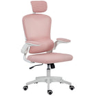 HOMCOM - Chaise de bureau ergonomique avec soutien lombaire - rose-Le design dynamique à double dossier offre un soutien flexible, soulageant la pression après de longues heures 