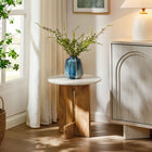 Modway - Tarin Bois d’acacia et marbre Table d’appoint - Naturel-Table d’appoint polyvalente
