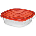Rubbermaid - Contenants carrés pour la conservation des aliments TakeAlongs à emporter, couvercles rouge rubis, 669 ml (2,9 tasses), paquet de 4-L’ensemble comprend quatre contenants de 669 ml (2,9 tasses) et des couvercles
