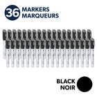 Quartet - Marqueurs effaçables à sec DryGuard, pointe biseautée, noir, 36 unités-Capuchon magnétique avec brosse :Ces marqueurs vous permettent d'avoir une brosse à portée de main pour des retouches rapides et de ranger facilement votre marqueur sur n'importe quel tableau magnétique