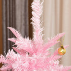 HOMCOM - Sapin de Noël artificiel 1 - 5 m avec ouverture automatique - rose-La base est détachable et pliable pour un rangement facile 