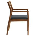 Modway - Solara Bois de cuir végane Fauteuils de salle à manger Ensemble de 2 - Noir noyer-7