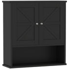 kleankin - Armoire murale de salle de bain style ferme - noir-Conception murale permettant une utilisation efficace de l’espace mural