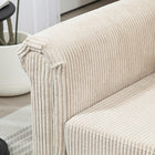 HOMCOM - Canapé loveseat avec accoudoirs courbés - beige-Les patins de pieds réglables assurent la stabilité sur les surfaces irrégulières 