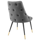 Modway - Adorn Performance Velvet Fauteuil d’appoint de salle à manger Ensemble de 2 - Gris-Rembourrage en mousse dense