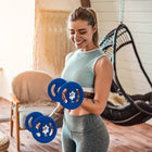 Soozier - 2 x 8,8 lb disques de poids avec poignées faciles à saisir-Le trou central s'adapte parfaitement aux barres d'haltères d'un diamètre de 1 po (2,5 cm)