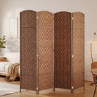 HOMCOM - Paravent à 4 panneaux tissé main, autoportant, pour bureau à domicile – Naturel-Conception pliable à quatre panneaux : permet de transformer facilement l'ambiance de la pièce et se range sans encombre 
