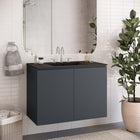 Modway - Bryn Support mural de 36" Vanette de salle de bain - Gris Noir-Construction en mélamine et panneaux de particules