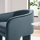Modway - Greer Velours Performance Rembourré Fauteuil d’accent - Cadet Blue-Rembourrage en mousse dense