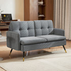 HOMCOM - Canapé loveseat 55 po avec dossier capitonné à boutons - gris foncé-Le capitonnage à boutons du coussin de dossier ajoute une touche de luxe à votre intérieur 