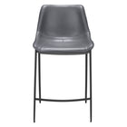 Zuo - Magnus Tabouret de comptoir - Dark Gris/Noir - Ensemble de 2-Tissu en faux cuir doux et durable