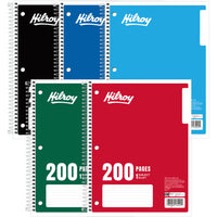 Hilroy - Cahier à 1 sujet Hilroy, 10 1/2 po x 8 po, couleurs variées, 200 pages-Cahier à 1 sujet idéal pour prendre des notes sur un projet ou un sujet